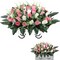 Cemetery Flowers for Grave,Headstone Flower Saddle,Flowers for Cemetery Grave Decoration Headstone Flower Saddle for Headstone Decoratio (Pink White)